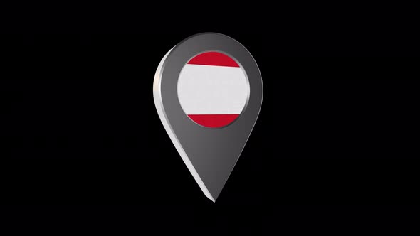 3d Animation Map Navigation Pointer With Flag Of Antwerp ( Belgium) With Alpha Channel - 4K