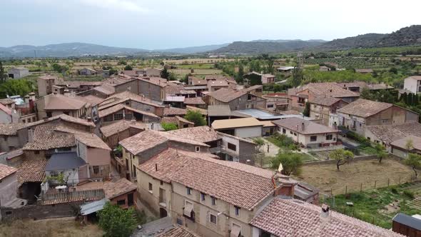 Village in Spain Aerial View, Buera