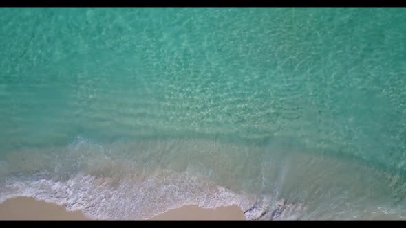 Aerial drone nature of perfect sea view beach lifestyle by blue sea and white sand background of a d