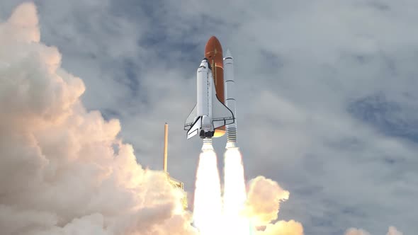 Space Shuttle Launching in Slow Motion alt