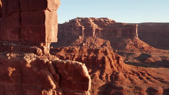 Aerial shot of the amazing rock formations on southern Utah.