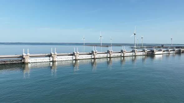 The Delta Works Water Flood Defense System in the Netherlands Protect Against High Water From the