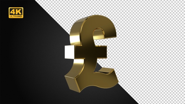 Golden Rotating Pound Symbol - 4K