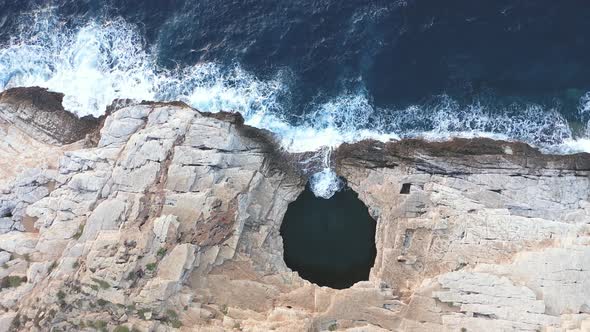 Above View of Giola Lagoon Near the Sea, in Thassos Island, Greece