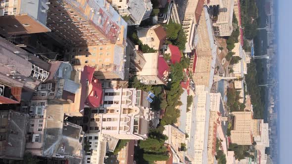 Vertical Video  Kyiv Ukraine Aerial View of the City