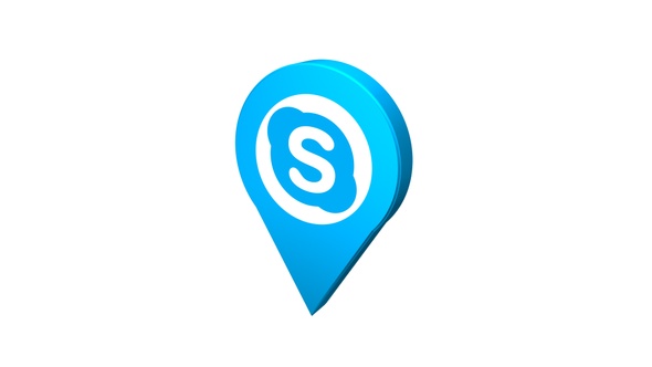 3D Skype Pin Icon