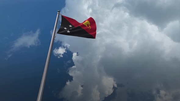Papua New Guinea Flag Waving 4K