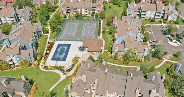 Panorama Over Viewed Residential Apartment Buildings Quarter Area Urban Development Residential in