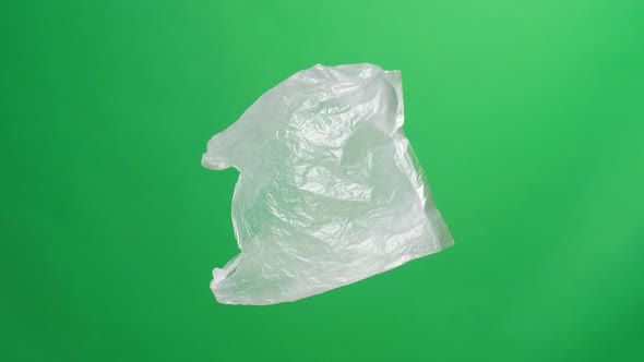 Plastic Bag Rotating On Green Screen Background