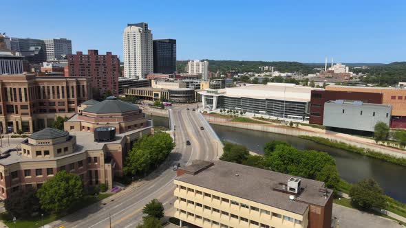 Aerial view of Rochester Minnesota downtown
