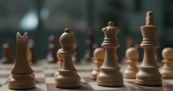 Chess pieces on the chessboard