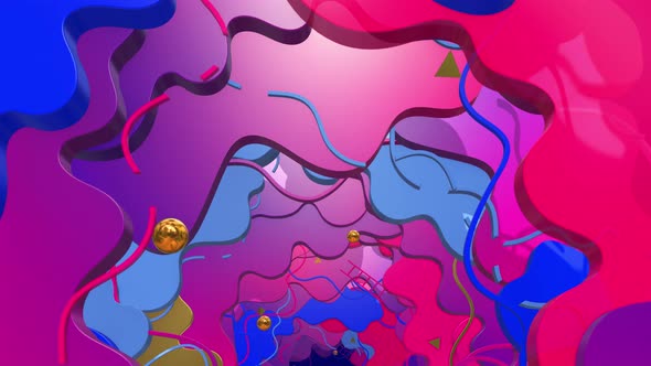 Liquid Style In 3d Geometry 04 4K alt