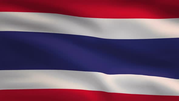 Thailand Windy Flag Background 4K