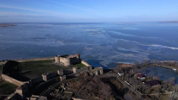 Aerial view of the Akkerman fortress in Belgorod-Dniester, Ukraine