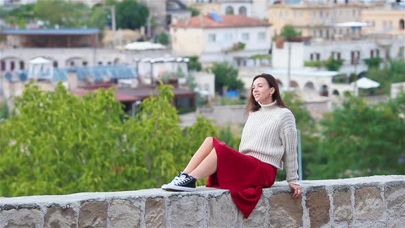 Beautiful Woman on Vacation in Cappadocia