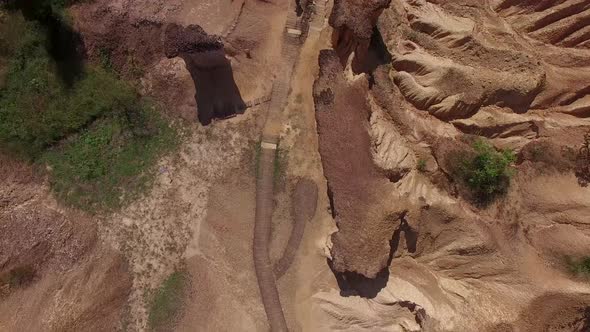 Aerial Shot of PhraePhae Muang Phi Forest ParkPhrae Province, Thailand