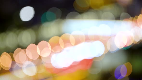 Defocused night traffic lights