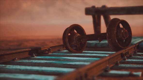 Abandoned Railway Tracks in the Desert alt