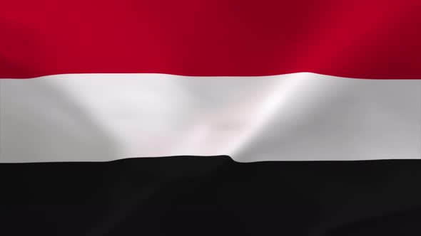 Yemen Flag Waving Flag Animation 4K Moving Wallpaper Background