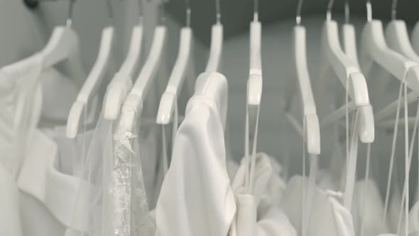Wedding Dresses Hanging on a Hanger