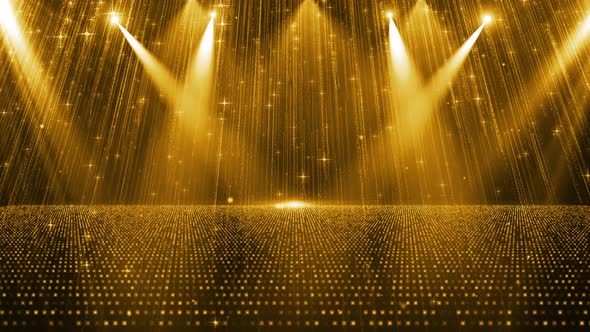Golden Particle Ballroom Lights Flashing Performance Background