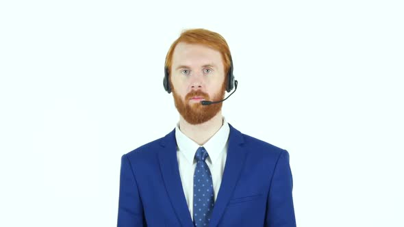 Businessman Talking in Headphone