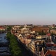 Aerial view of famous places, streets and canal in Amsterdam, Netherlands. Epic sunset colors - VideoHive Item for Sale