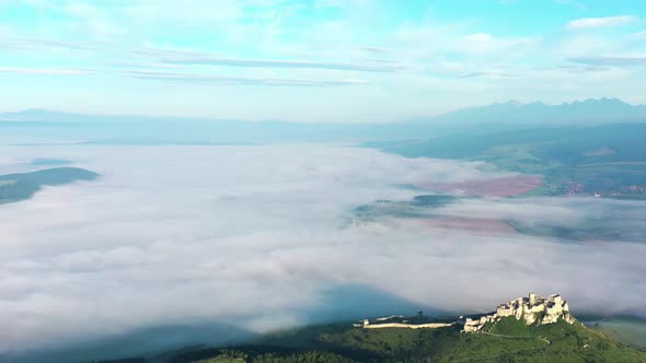 Aerial view of Spissky Castle in Spisske Podhradie, Slovakia