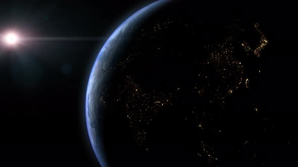 Cinematic Sun Rise Above Earth Animation 2