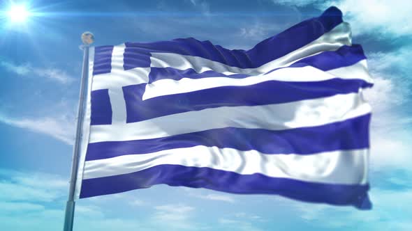 4K 3D Greece Flag