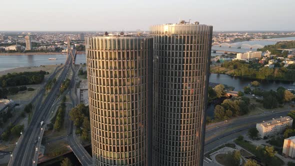 Business skyscraper aerial view