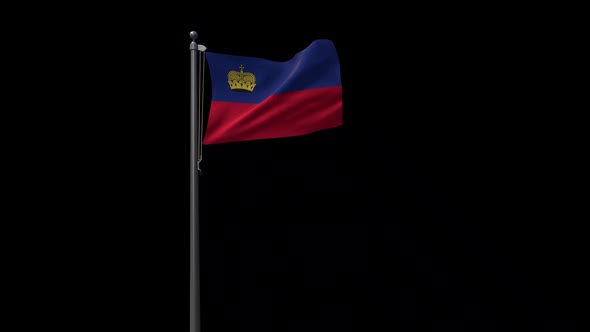 Liechtenstein Flag With Alpha 2K