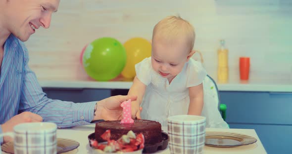 Kid is Trying to Eat a Cake