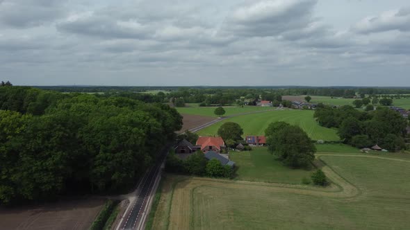 Country road at Zwiepselaan between Zwiep and Lochem in Gelderland, the Netherlands