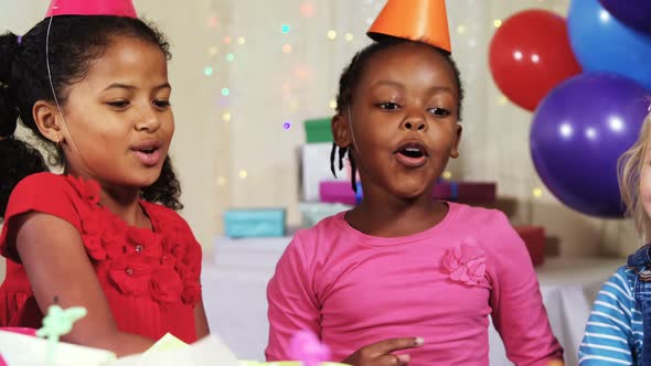 Kids having fun during birthday party