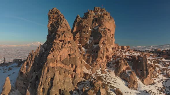 Amazing View of Turkish Fortress Uchisar