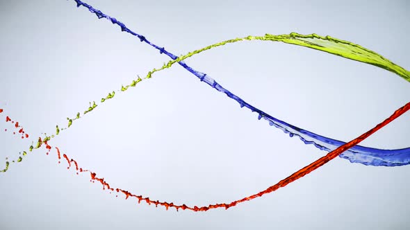 Colored water splash, Slow Motion alt