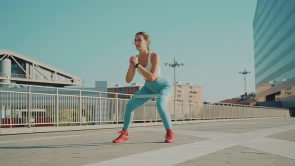 Cinematic action footage of a sport woman training