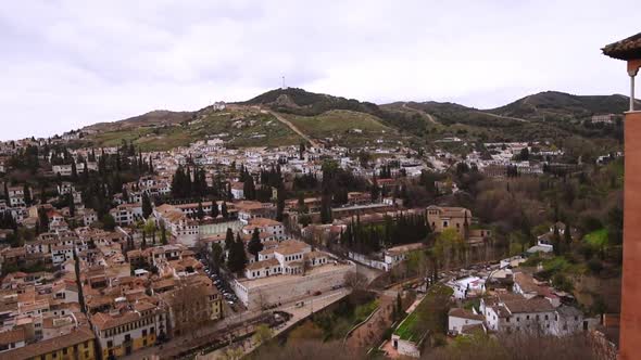 Skyline of Granada, Spain. View from Alhambra. San pedro district