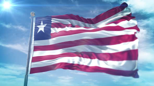 4K 3D Liberia Flag