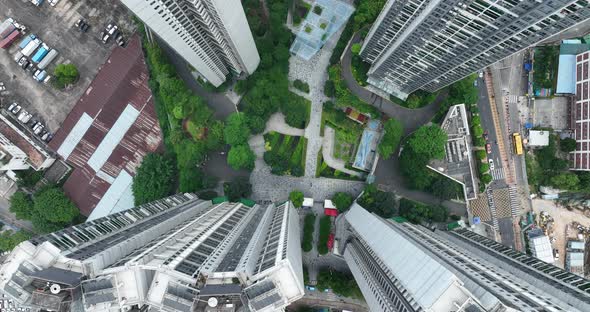 Aerial footage of landscape in shenzhen, China