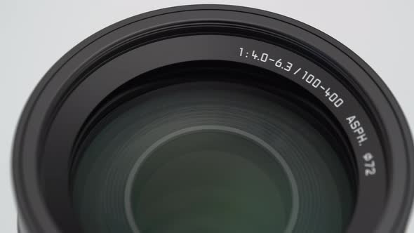 4K - Close-up of a photo lens