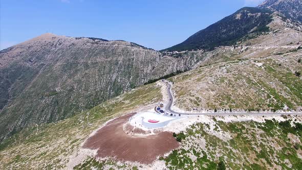 Parking spot in the mountains in Albania