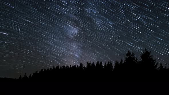 Star Trails in the Night Sky