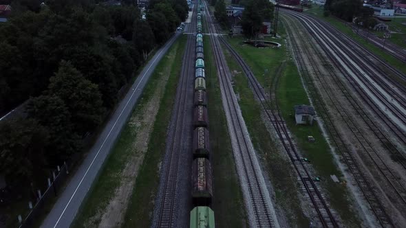 areail shot of cargo train