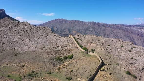 Great Wall Stone Fortress Tower Gunib Dagestan