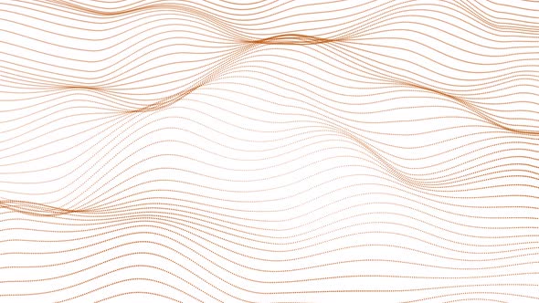 Brown Color Particle Line Wave In White Background