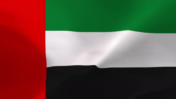 United Arab Emirates Waving Flag Animation 4K Moving Wallpaper Background