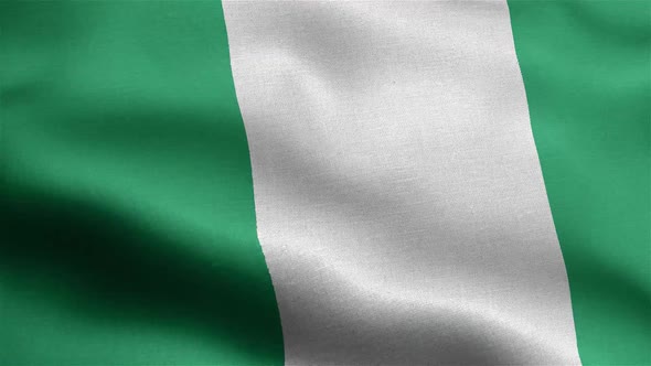 Nigeria Flag Seamless Closeup Waving Animation