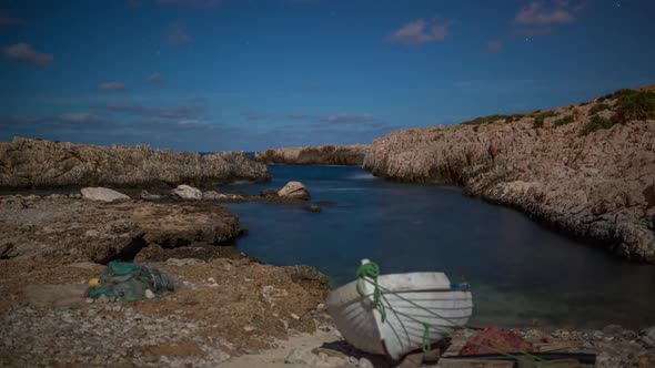 sicily beach night stars boat full moon